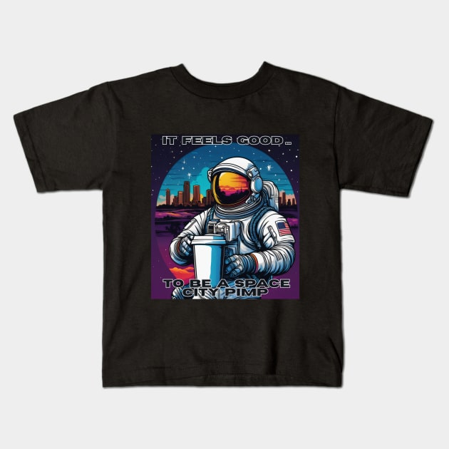 Space City Pimp 2 Kids T-Shirt by SpeedyXGumbino